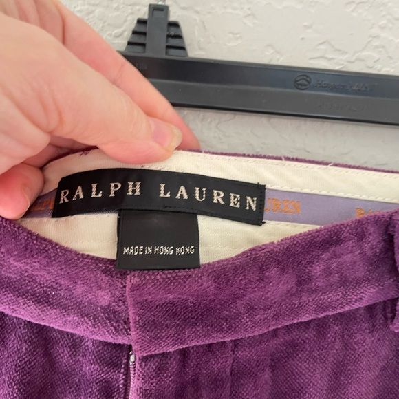 Ralph Lauren Black Label Purple Cotton Velvet Pants Size 4 - Picture 7 of 11